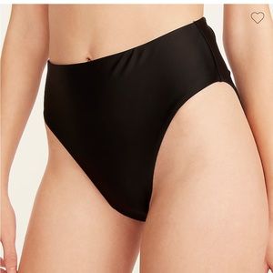 NWT j. Crew High-rise bikini bottom in black size S